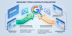 Visual comparison of Do-Follow vs No-Follow backlinks and how Google values them.