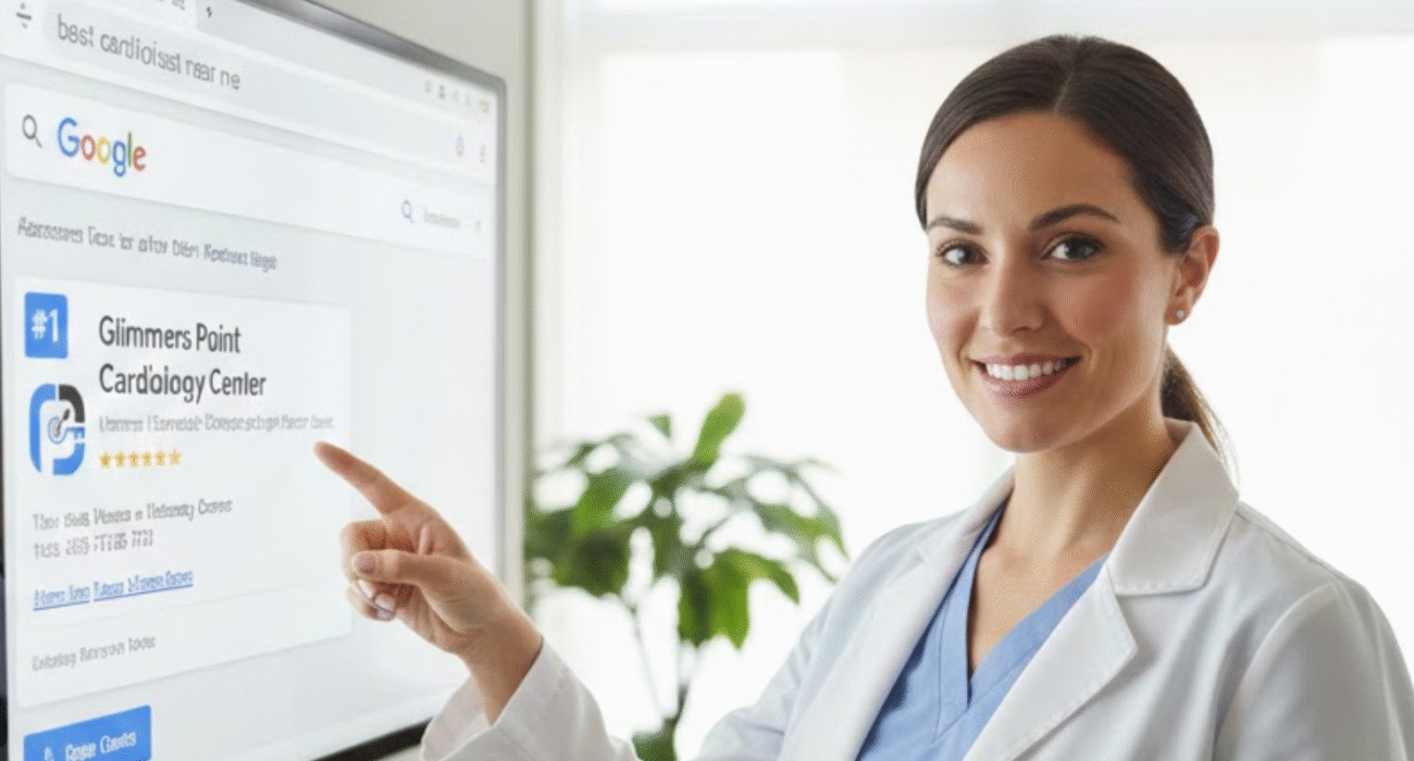 Smartphone showing Google Maps with a medical clinic pinned for local search